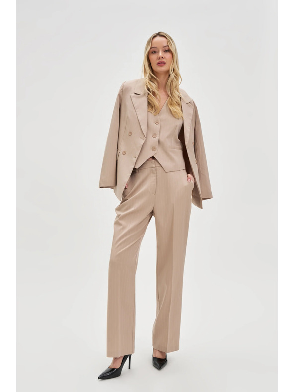 Moodo Dvojradové sako pruhované béžové Moodo