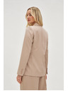 Moodo Dvojradové sako pruhované béžové Moodo