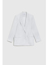 Moodo Viskózové sako s pruhmi biele Moodo