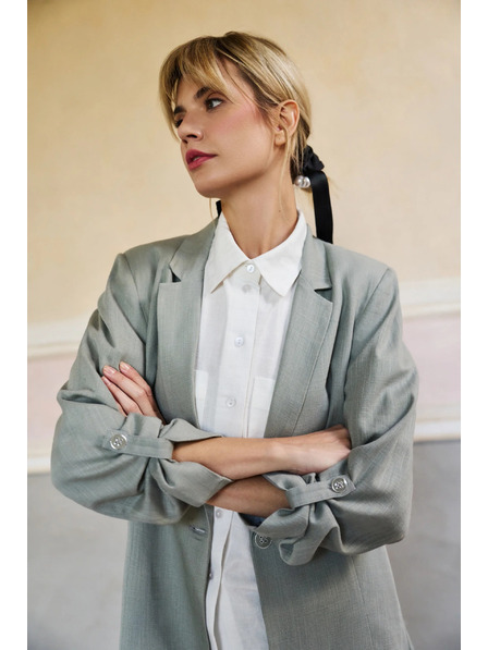 Moodo Sako z viskózy a ľanu olivové Moodo