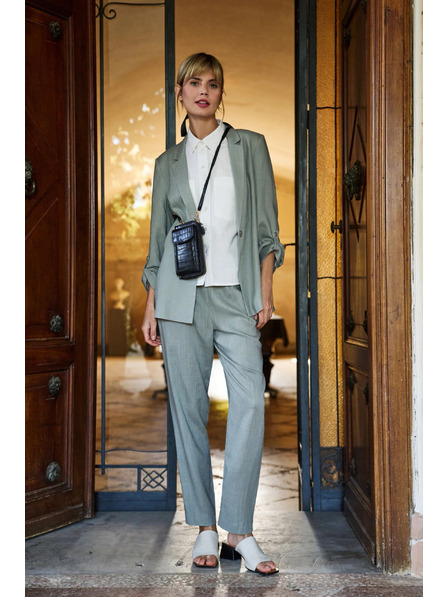 Moodo Sako z viskózy a ľanu olivové Moodo