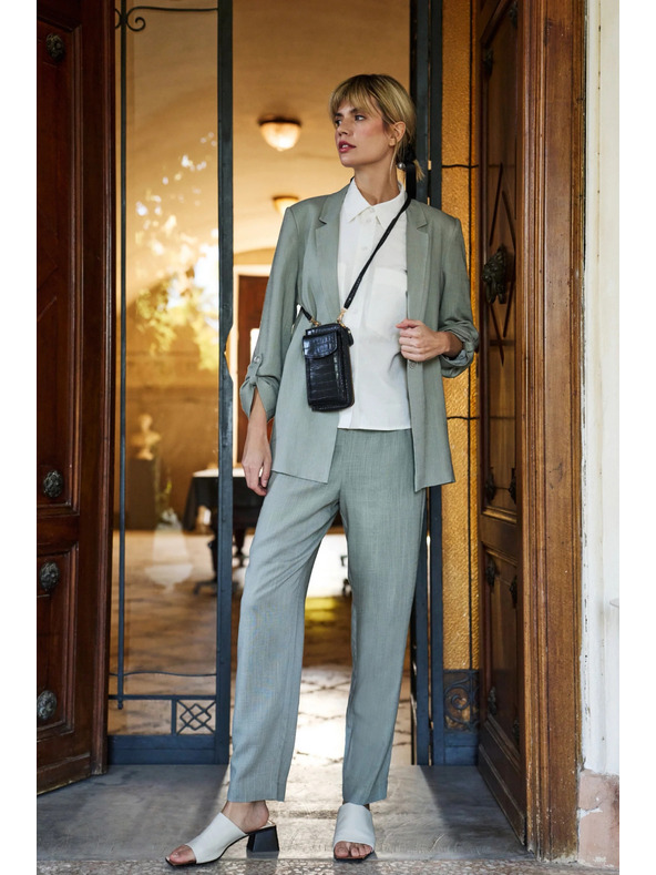 Moodo Sako z viskózy a ľanu olivové Moodo