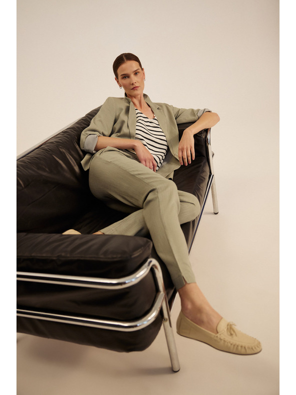 Moodo Sako z viskózy a ľanu olivové Moodo