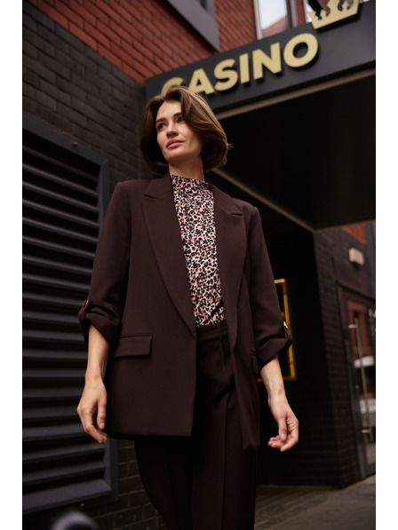 Moodo Sako s 3/4 rukávmi hnedé Moodo