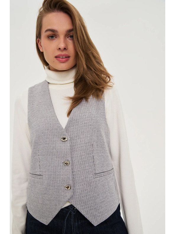 Moodo Vesta so zdobnými gombíkmi šedá Moodo