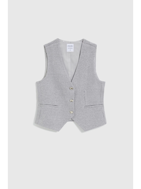 Moodo Vesta so zdobnými gombíkmi šedá Moodo