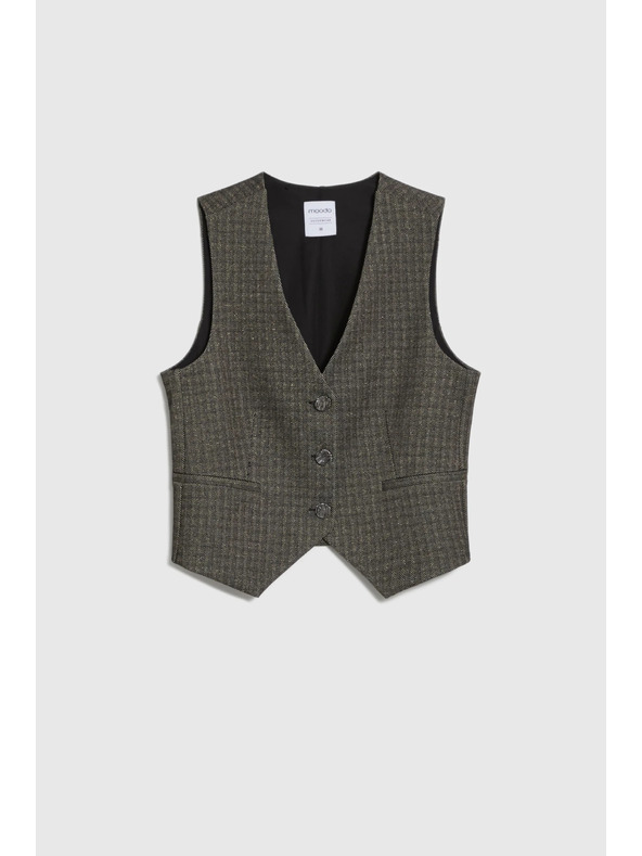 Moodo Elegantná vesta tmavo béžová Moodo