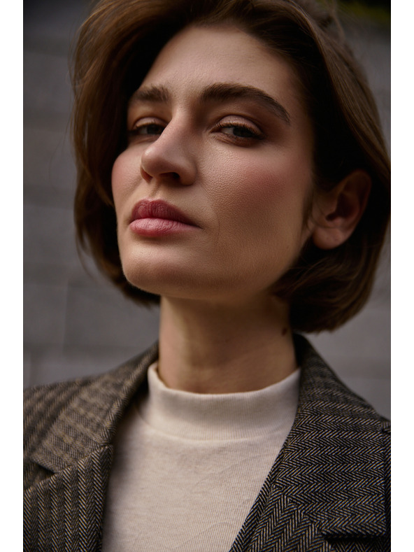 Moodo Jednostranný blejzer tmavo béžový Moodo