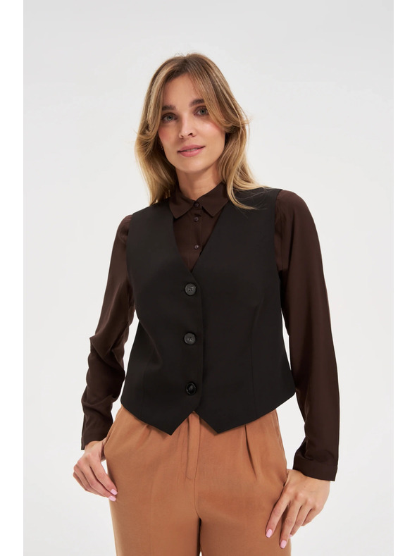 Moodo Elegantná vesta čierna Moodo