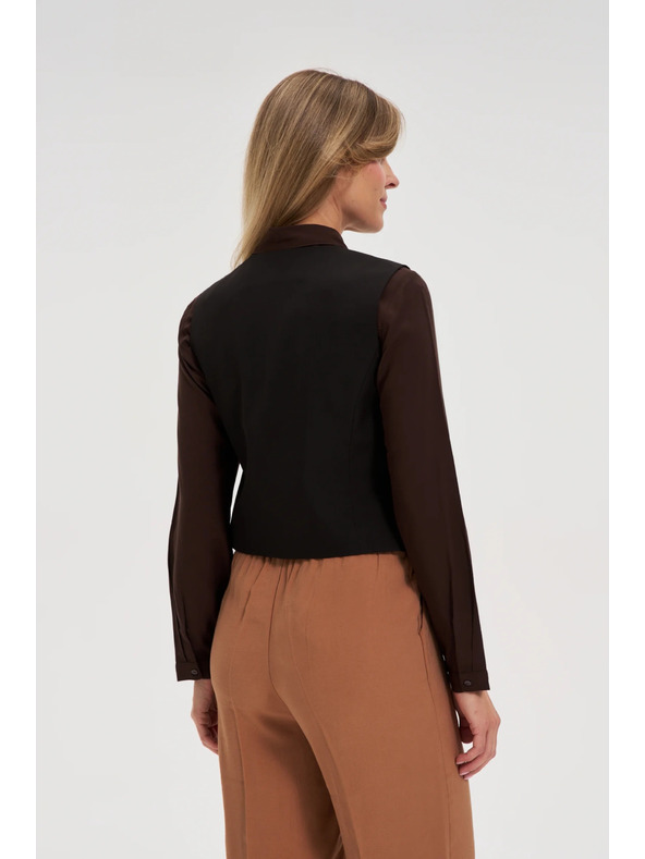 Moodo Elegantná vesta čierna Moodo