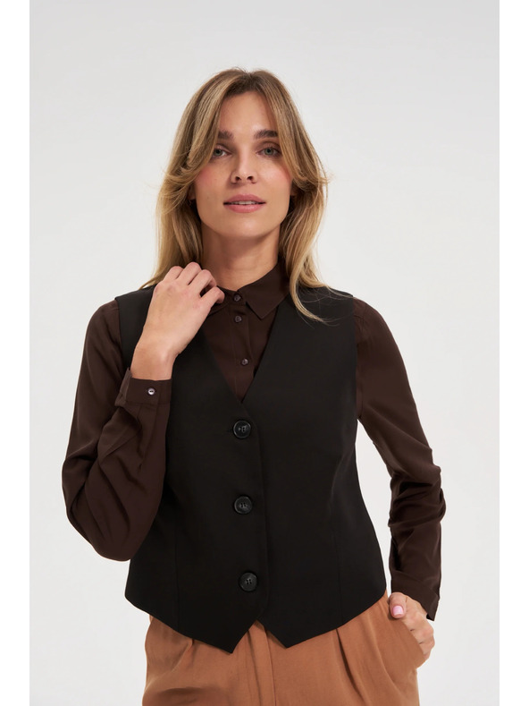 Moodo Elegantná vesta čierna Moodo