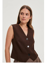 Moodo Elegantná vesta hnedá Moodo
