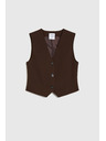 Moodo Elegantná vesta hnedá Moodo
