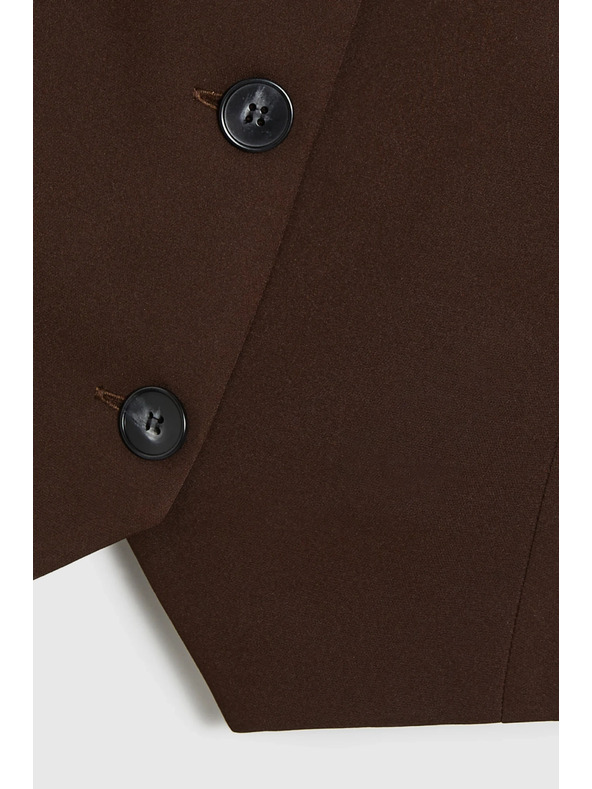 Moodo Elegantná vesta hnedá Moodo