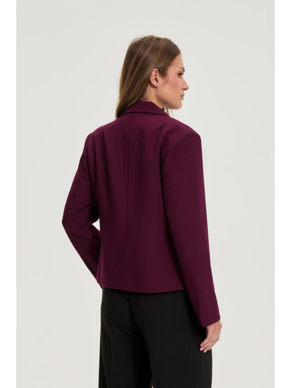 Moodo Krátke sako vínovej farby Moodo