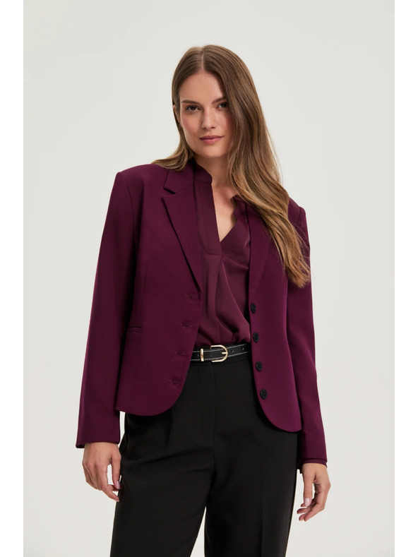 Moodo Krátke sako vínovej farby Moodo