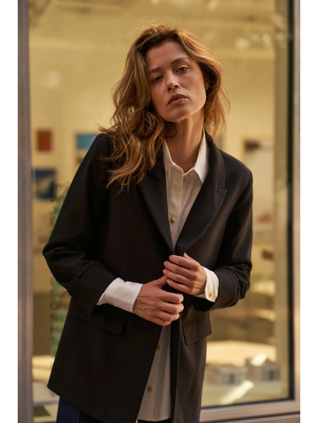 Moodo Hladké sako čierne Moodo