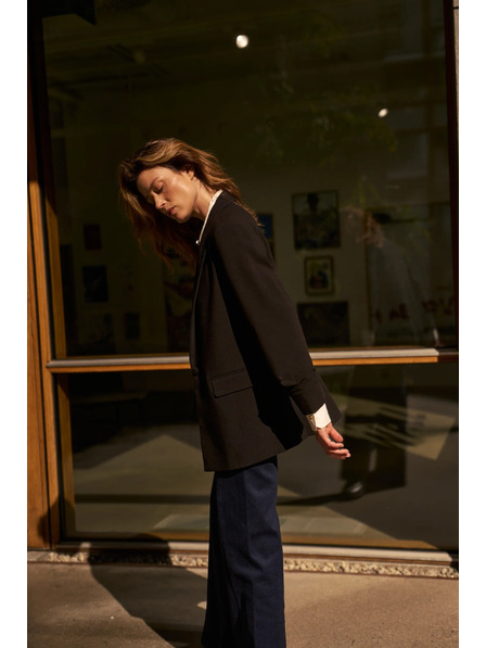 Moodo Hladké sako čierne Moodo