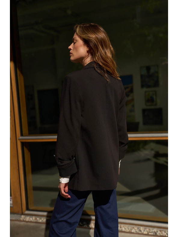 Moodo Hladké sako čierne Moodo