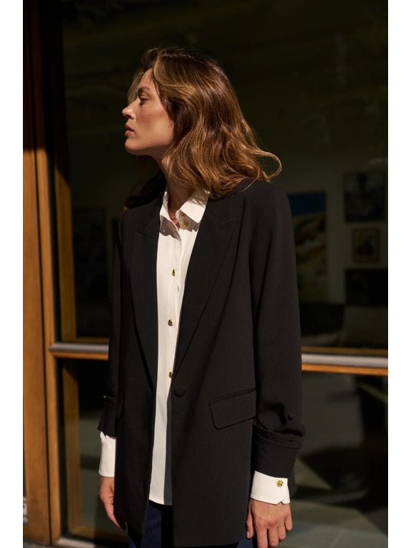 Moodo Hladké sako čierne Moodo