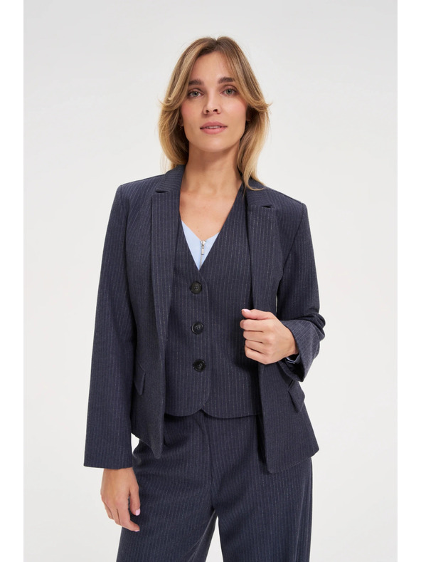 Moodo Modré pruhované sako Moodo