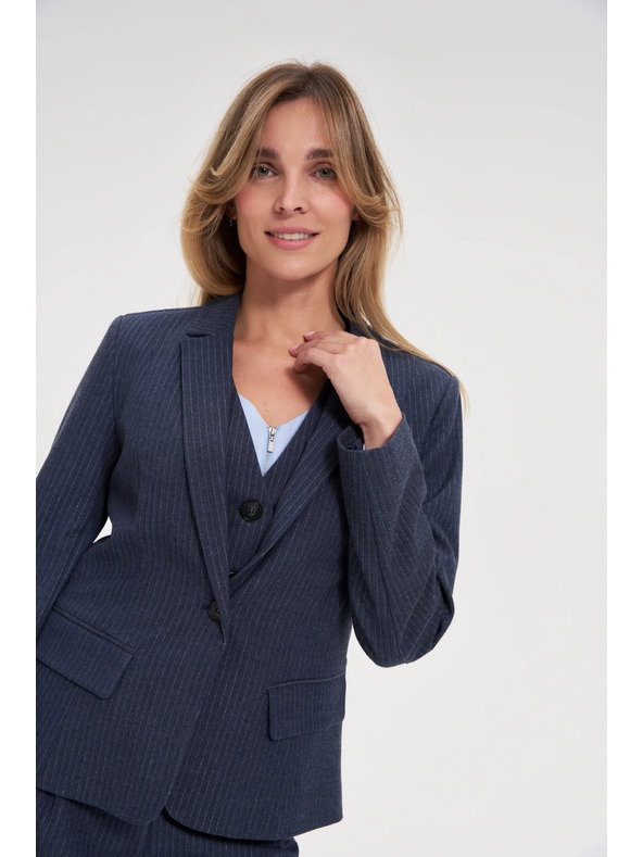 Moodo Modré pruhované sako Moodo
