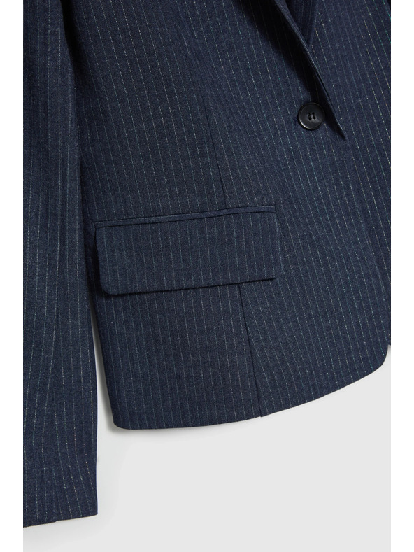 Moodo Modré pruhované sako Moodo