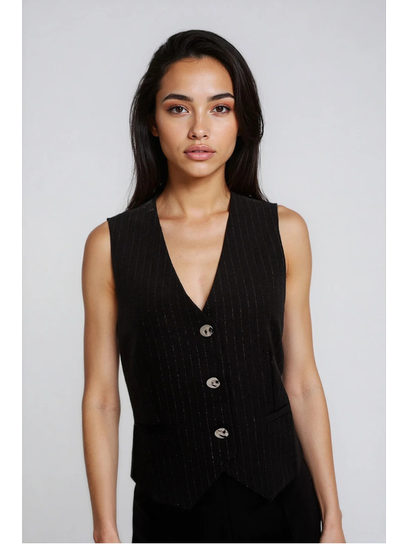 Moodo Vesta so zdobnými gombíkmi čierna Moodo