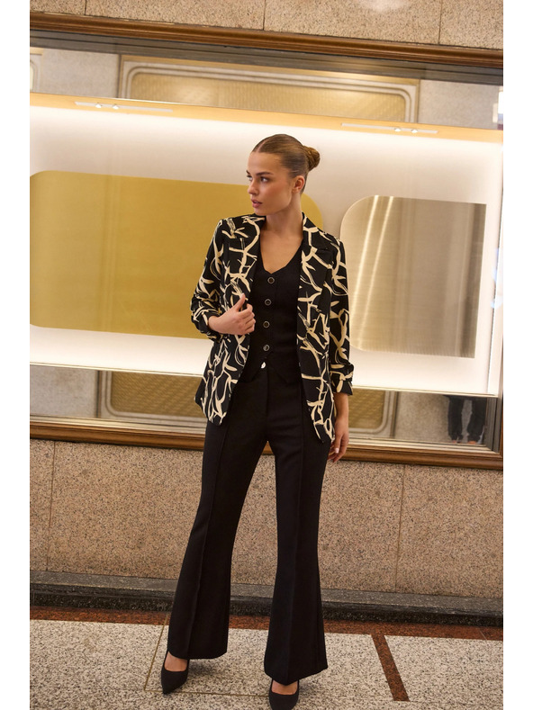 Moodo Sako so zriaseným 3/4 rukávom čierne Moodo