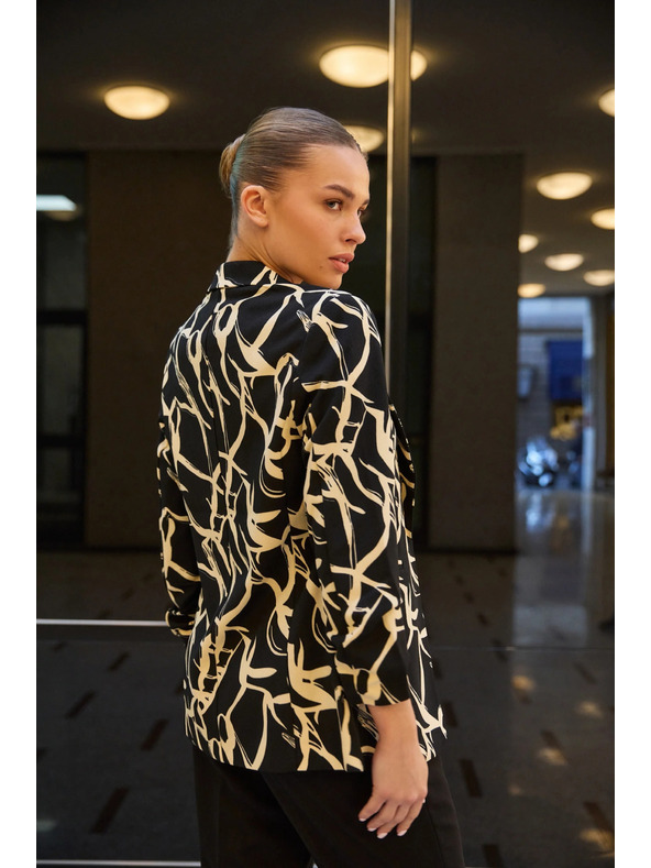 Moodo Sako so zriaseným 3/4 rukávom čierne Moodo