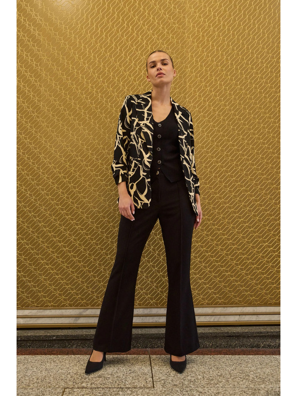 Moodo Sako so zriaseným 3/4 rukávom čierne Moodo