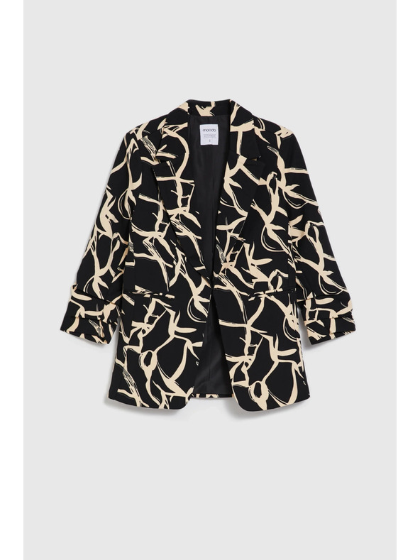 Moodo Sako so zriaseným 3/4 rukávom čierne Moodo