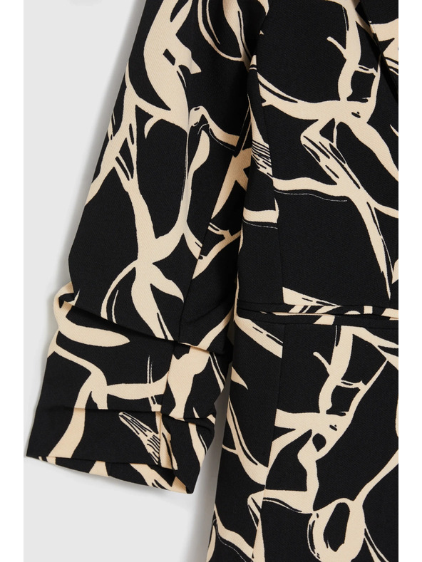 Moodo Sako so zriaseným 3/4 rukávom čierne Moodo