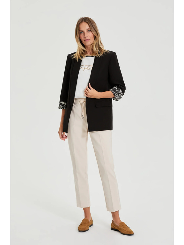 Moodo Sako so zdobnými manžetami čierne Moodo