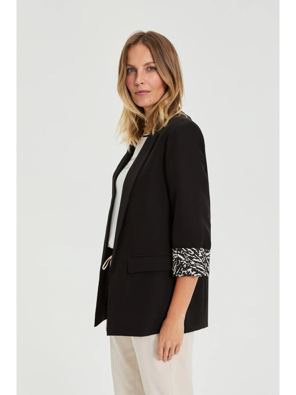 Moodo Sako so zdobnými manžetami čierne Moodo