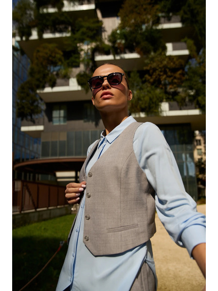 Moodo Elegantná vesta šedá Moodo