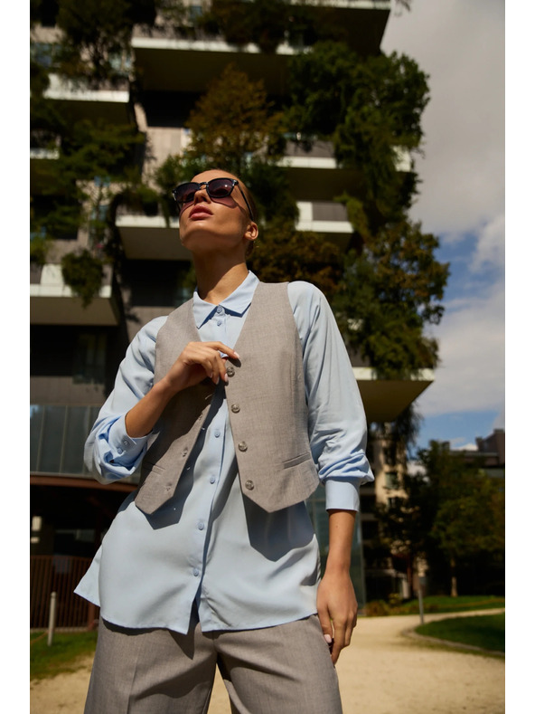 Moodo Elegantná vesta šedá Moodo