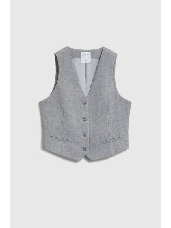 Moodo Elegantná vesta šedá Moodo