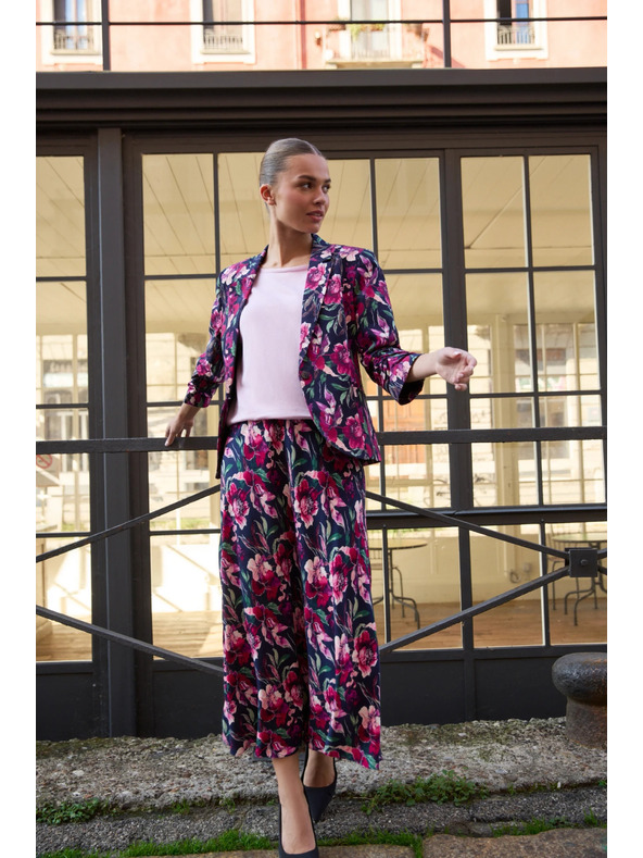 Moodo Modré kvetované sako Moodo