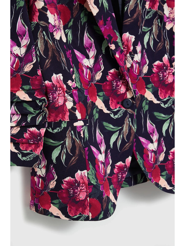 Moodo Modré kvetované sako Moodo