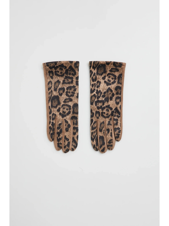 Moodo Béžové leopardie rukavice Moodo