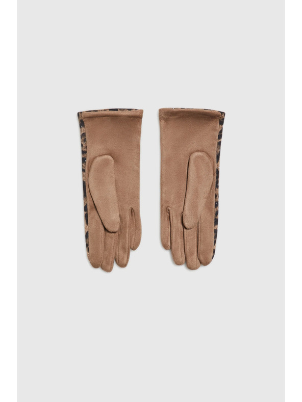 Moodo Béžové leopardie rukavice Moodo