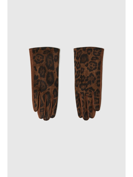 Moodo Hnedé leopardie rukavice Moodo