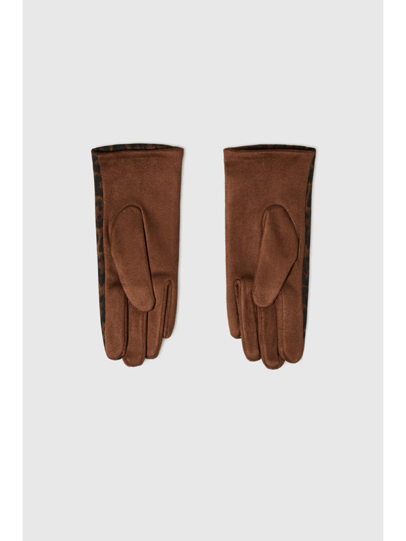 Moodo Hnedé leopardie rukavice Moodo