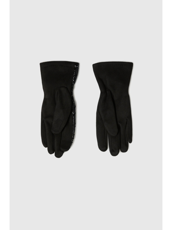 Moodo Rukavice z imitácie kože čierne Moodo
