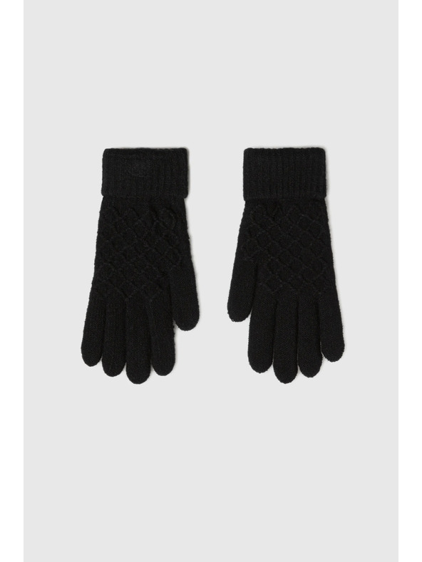 Moodo Čierne pletené rukavice Moodo