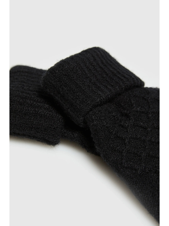 Moodo Čierne pletené rukavice Moodo