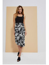 Moodo Čierna sukňa s rastlinnou potlačou Moodo