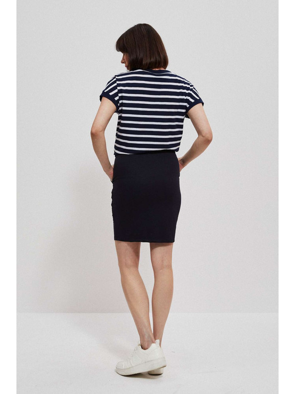 Moodo Hladká sukňa po kolená tmavo modrá Moodo