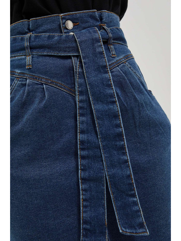 Moodo Džínsová sukňa s vysokým pásom Moodo